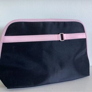NWOT Lancôme Black and Pink Cosmetic Bag with Pink Trim